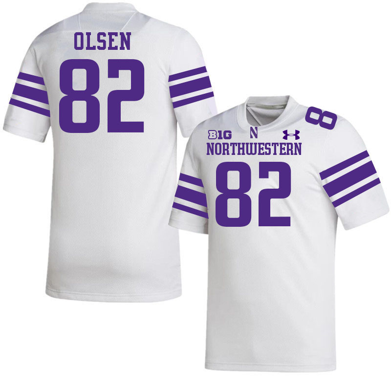 Northwestern Wildcats #82 Jack Olsen College Football Jerseys Stitched-White